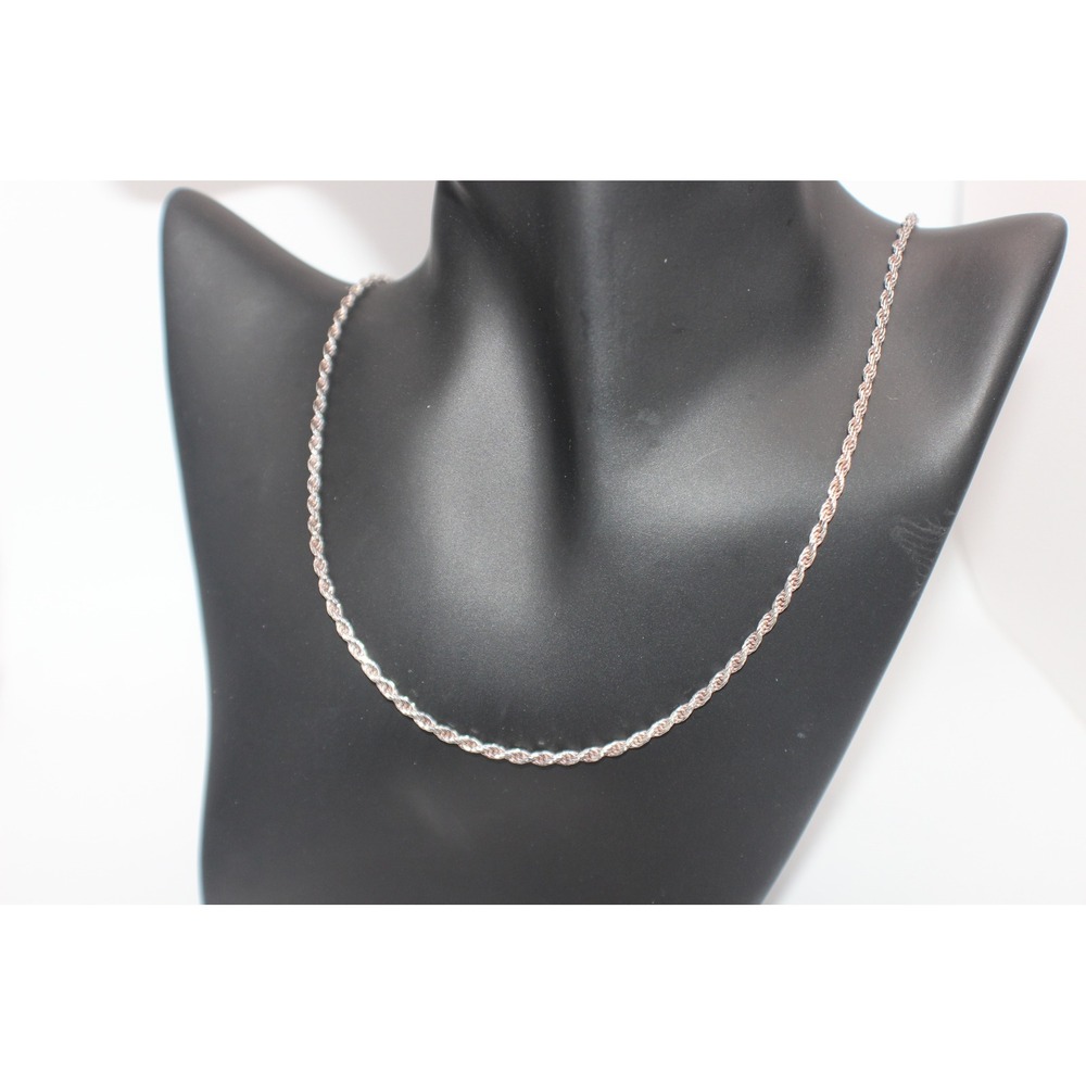 Sterling Silver 925 Italy Rope Chain Necklace Twisted Link 10.88g
